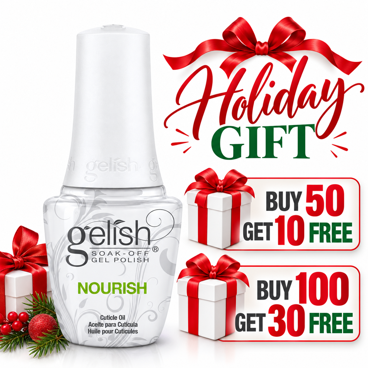 Gelish Nourish Cuticle Oil Holiday Gift