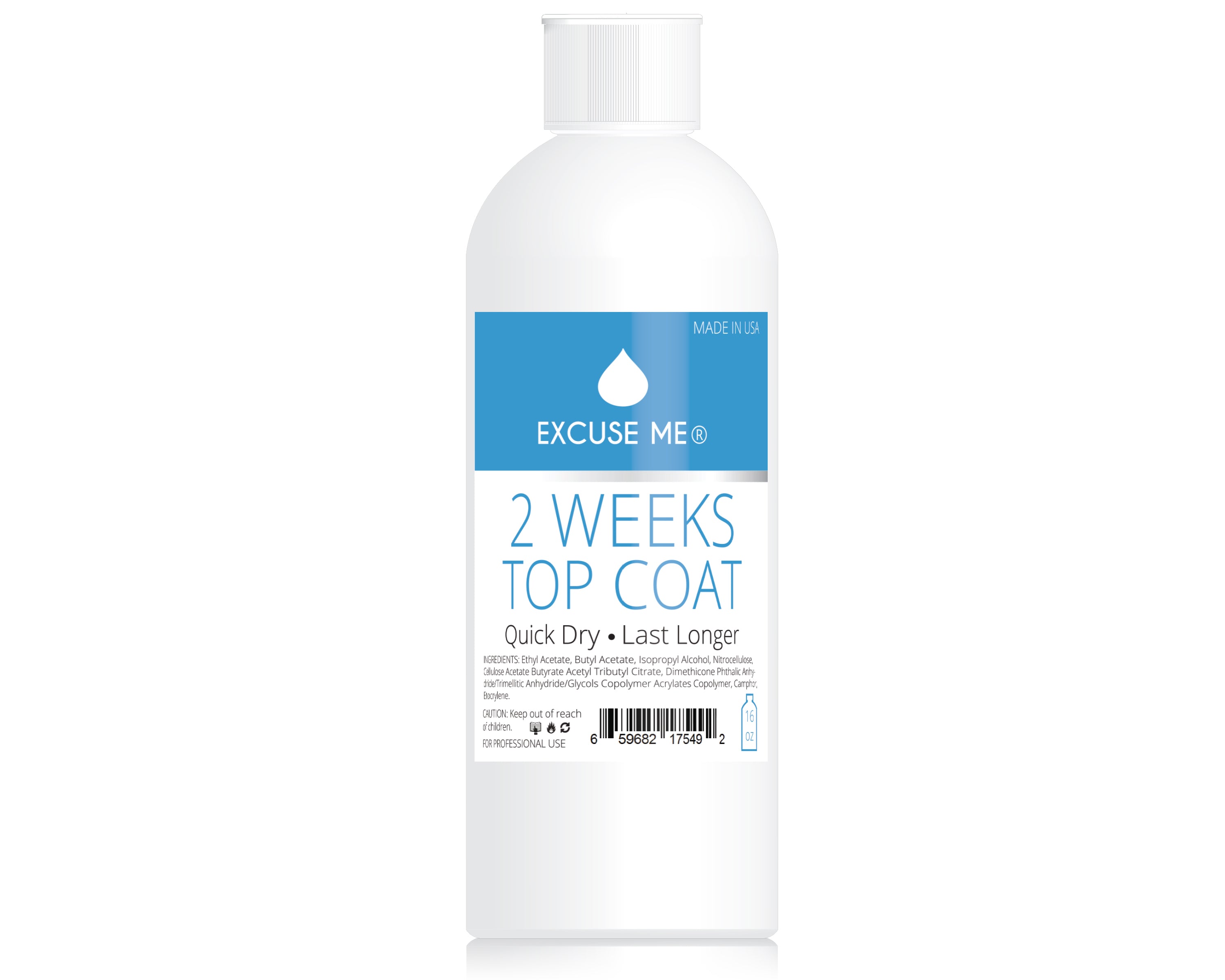 Excuse Me 2 Weeks Top Coat Long-Lasting Weekly Top Coat 16 oz REFILL