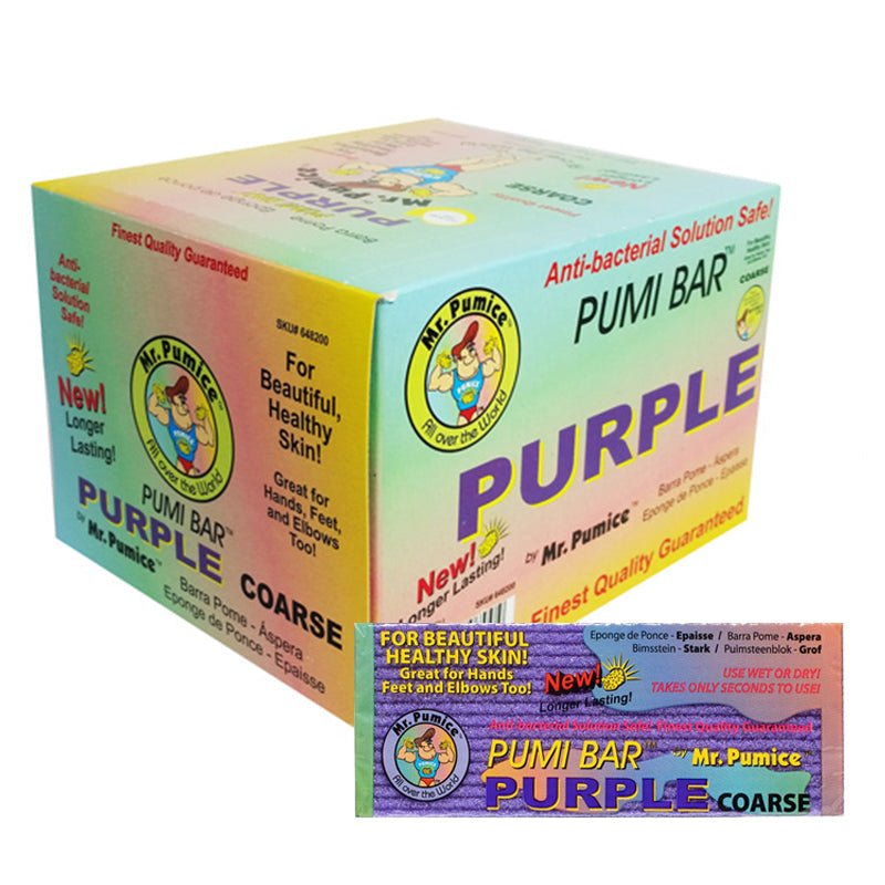 Mr. Pumice Purple PUMI Bar Callus Remover Stone & Foot/Heel Scrubber - Coarse Grit