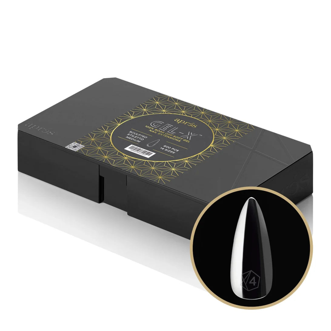 Aprés Gel-X Sculpted Soft Gel Tips 600pcs - Stiletto Medium