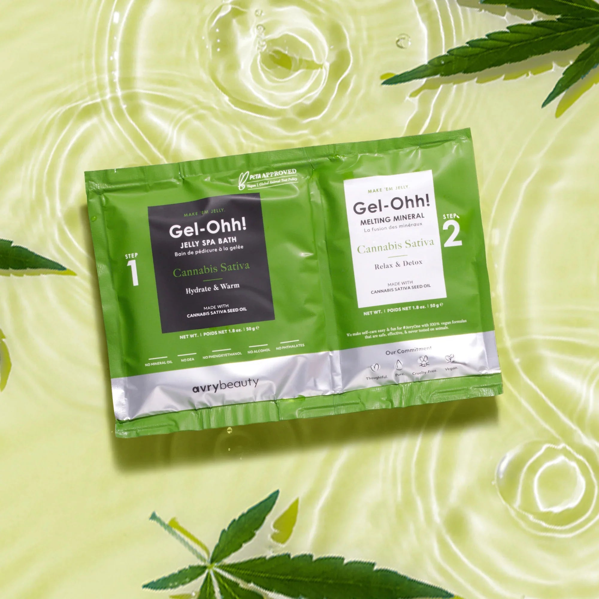 Avry Beauty Gel-Ohh Jelly Spa Bath Pedicure Footbath - Cannabis Sativa