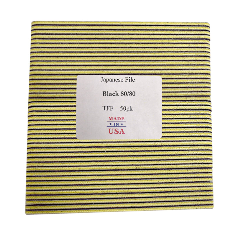 Best File Double Sided Black Nail File 80/80 Grit - 50 Count