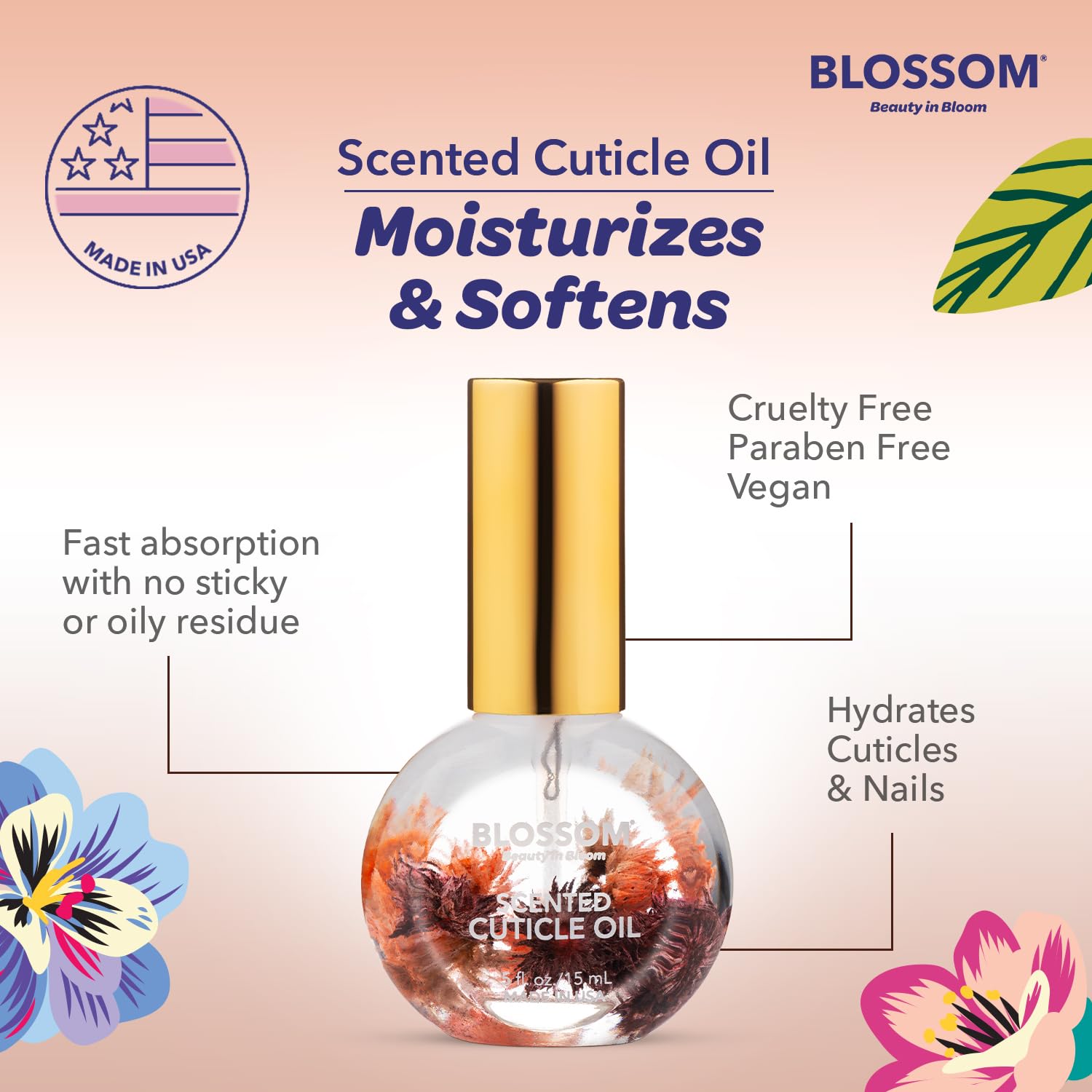 Blossom Scented Nail and Cuticle Oil - Chocolate Truffle 0.5 oz
