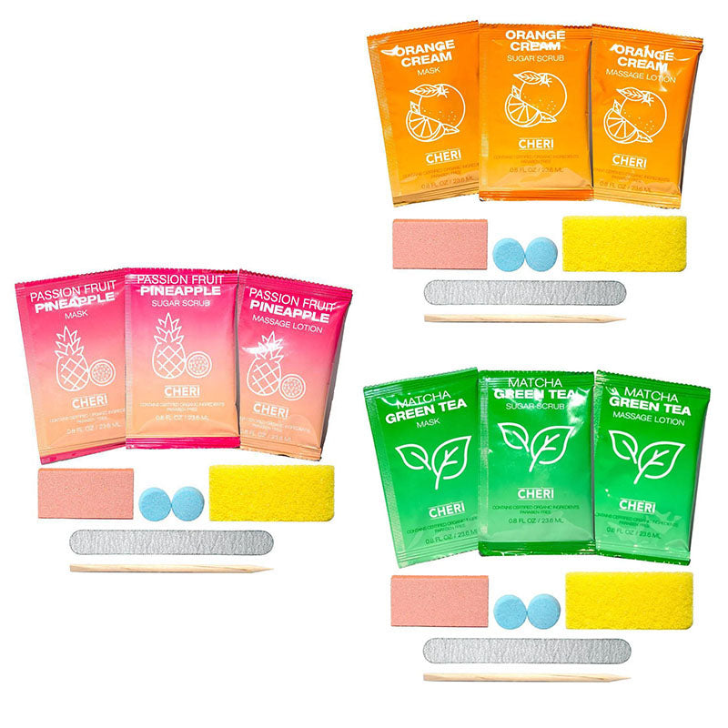 CHERI 8 IN 1 Pedicure Kit SET Mix of 3 Scents