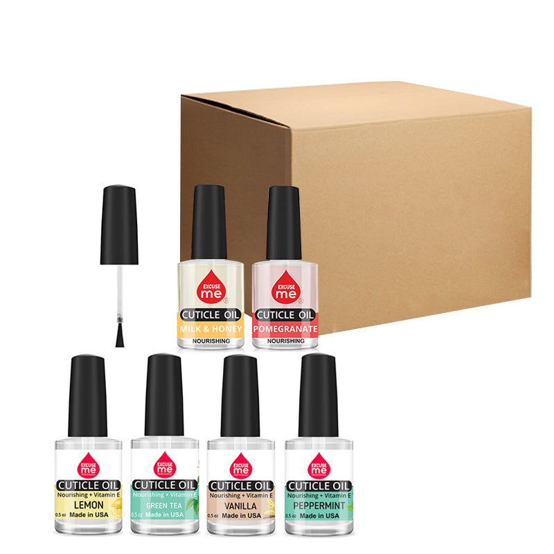 Excuse Me Cuticle Oil With Brush SET OF 6 Different Scents (BULK DISCOUNT)