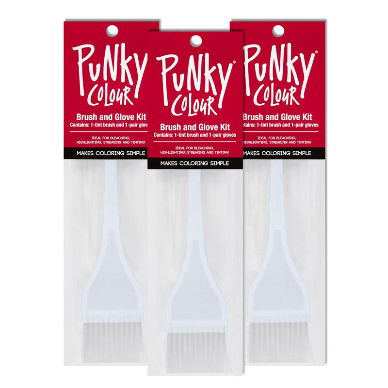 Punky Colour Tinting Brush and Glove Kit, For Hair Color - White
