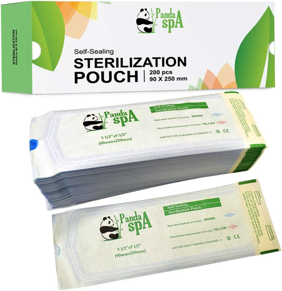 Panda Spa Self Seal Sterilization Pouch Long 200 PC/PK 90 x 250 mm, 3.5in x 9.5in
