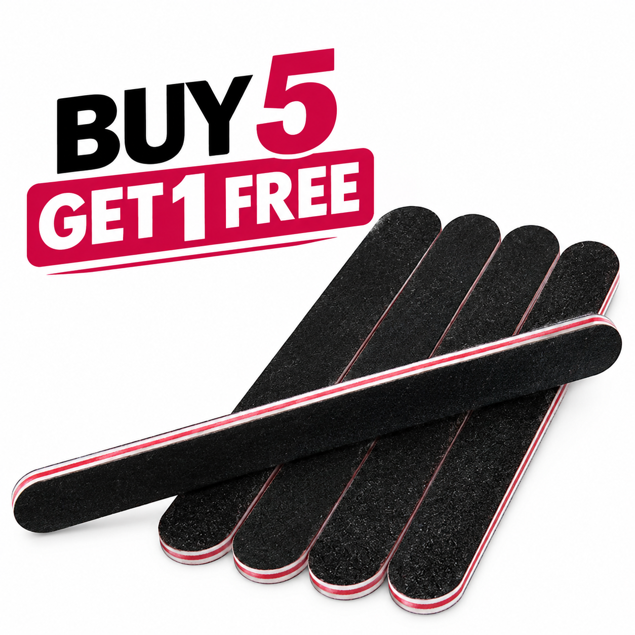 Karlash Professional Double Sided Emery Board 7" Black File 100/180 - Pack of 10 (BUY 5 GET 1 FREE)
