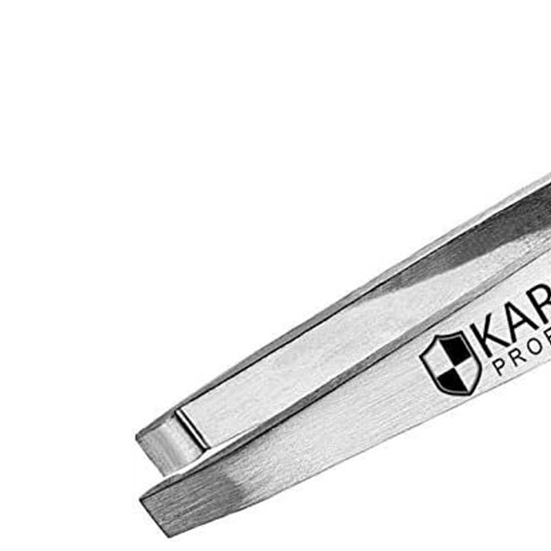 Karlash Slant Tweezers Stainless Steel Slant Tip - Silver