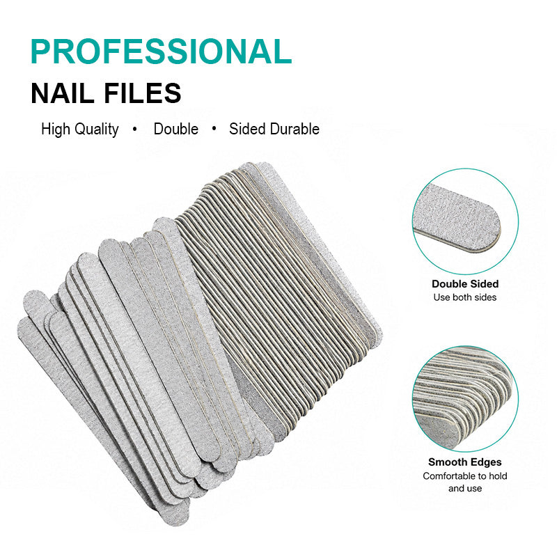 Karlash Mini Nail File 80/100 Grit Dual-Sided Emery Board - Zebra