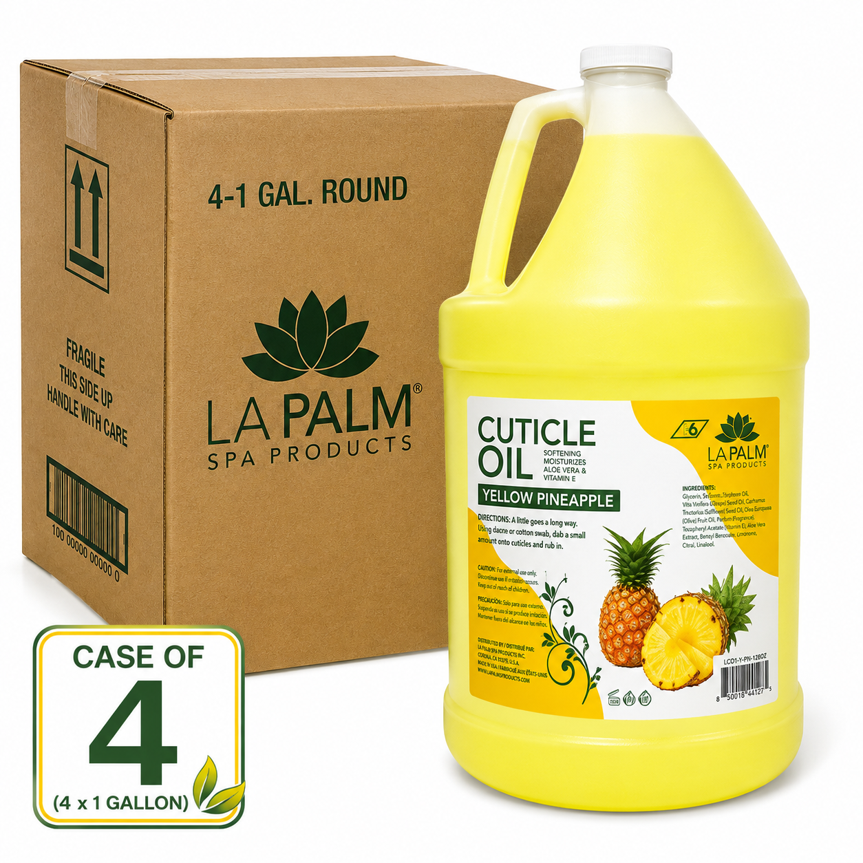 La Palm Spa Products Cuticle Oil Pineapple Yellow (Case of 4)