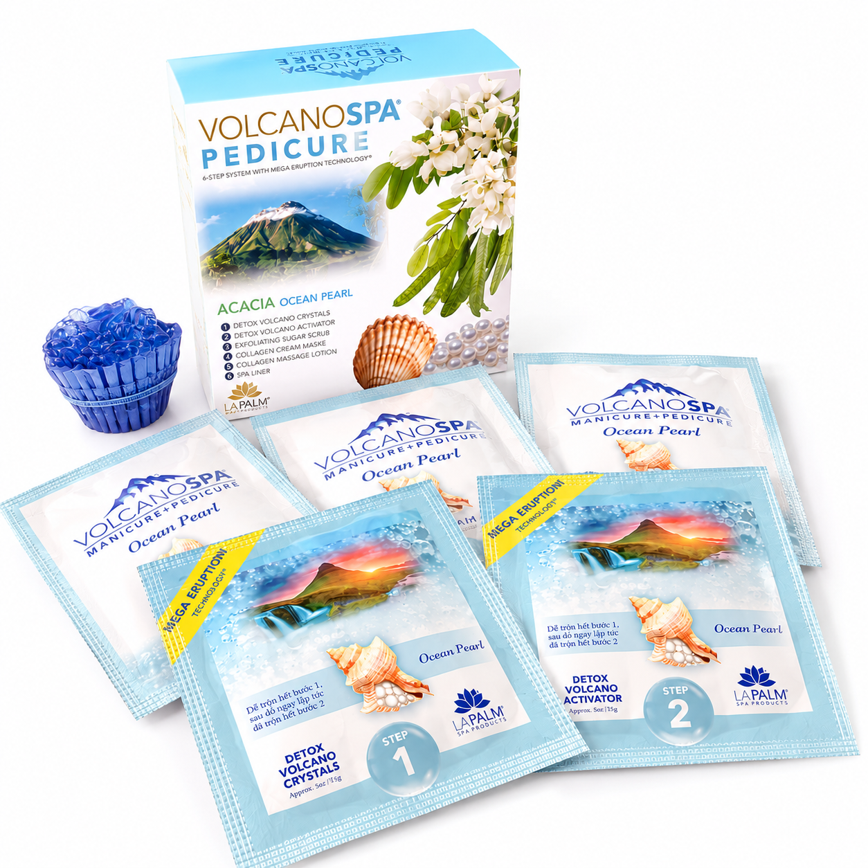 La Palm Volcano Spa Pedicure 6 Step Kit - Ocean Pearl