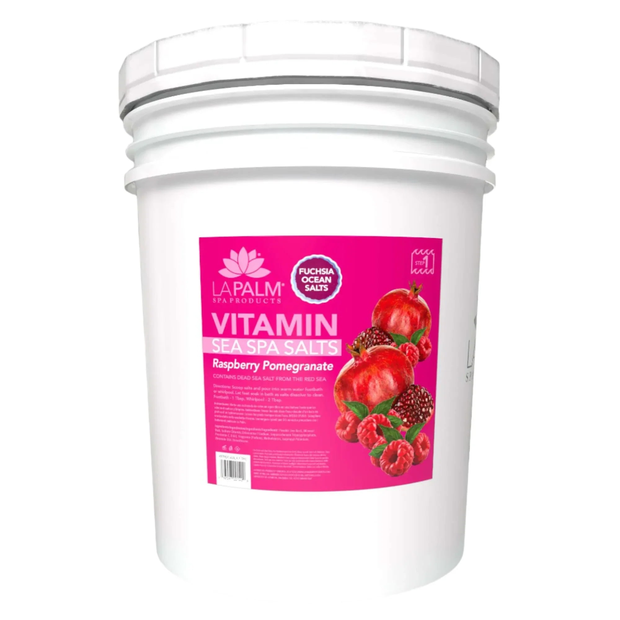La Palm Vitamin Sea Spa Salts Raspberry Pomegranate Bucket (5 gallon size)