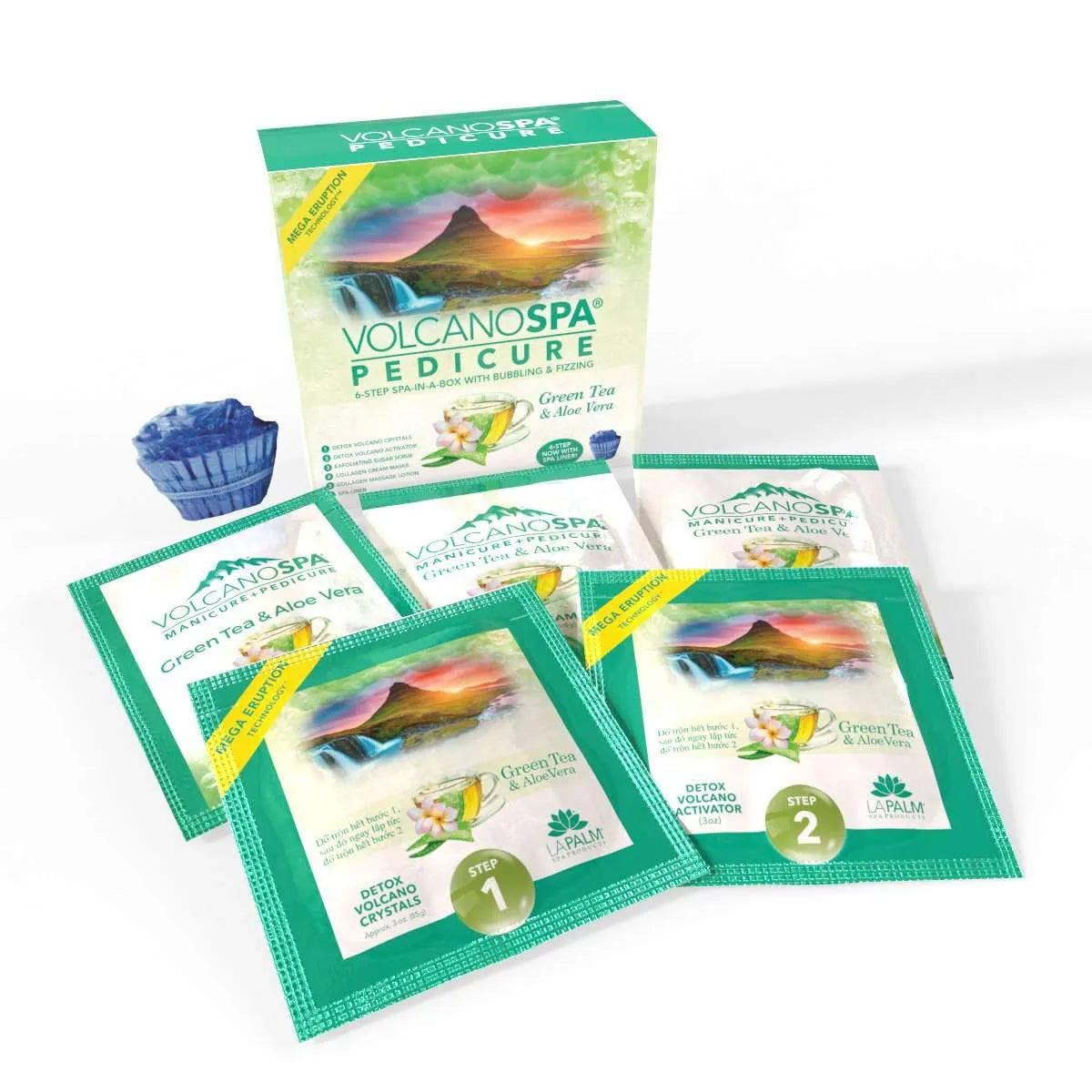 La Palm Volcano Spa Pedicure 6 Step Kit - Green Tea & Aloe Vera