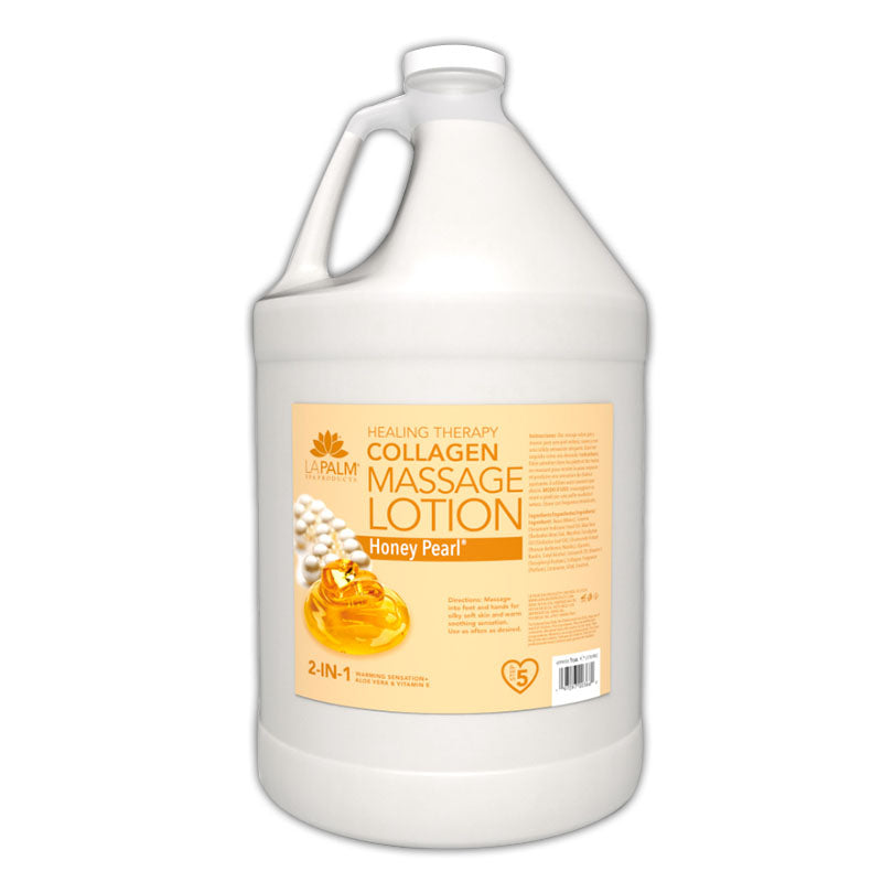 La Palm Healing Therapy Collagen Massage Lotion Honey Pearl (1 Gallon)