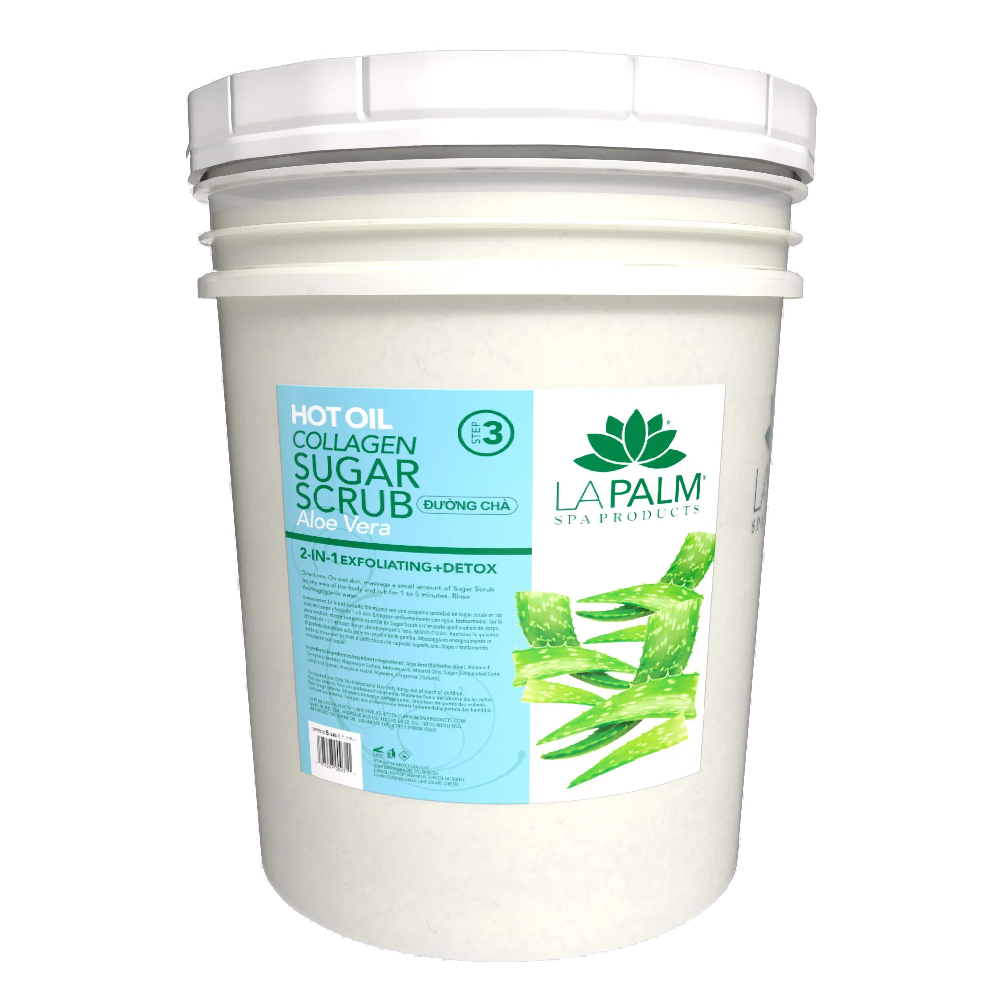 La Palm Hot Oil Sugar Scrub Aloe Vera Bucket (5 gallon size)