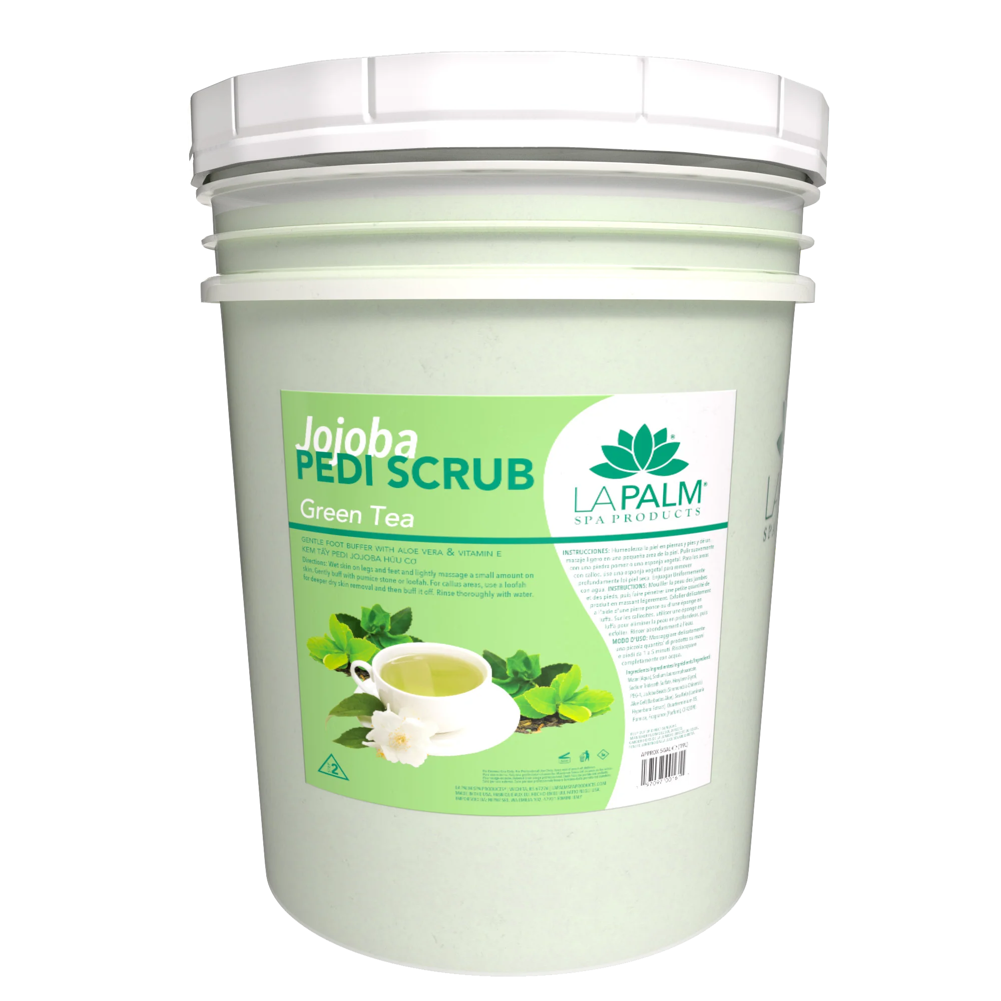 LA PALM Jojoba Pedi Scrub Green Tea Green Tea Bucket (5 gallon size)