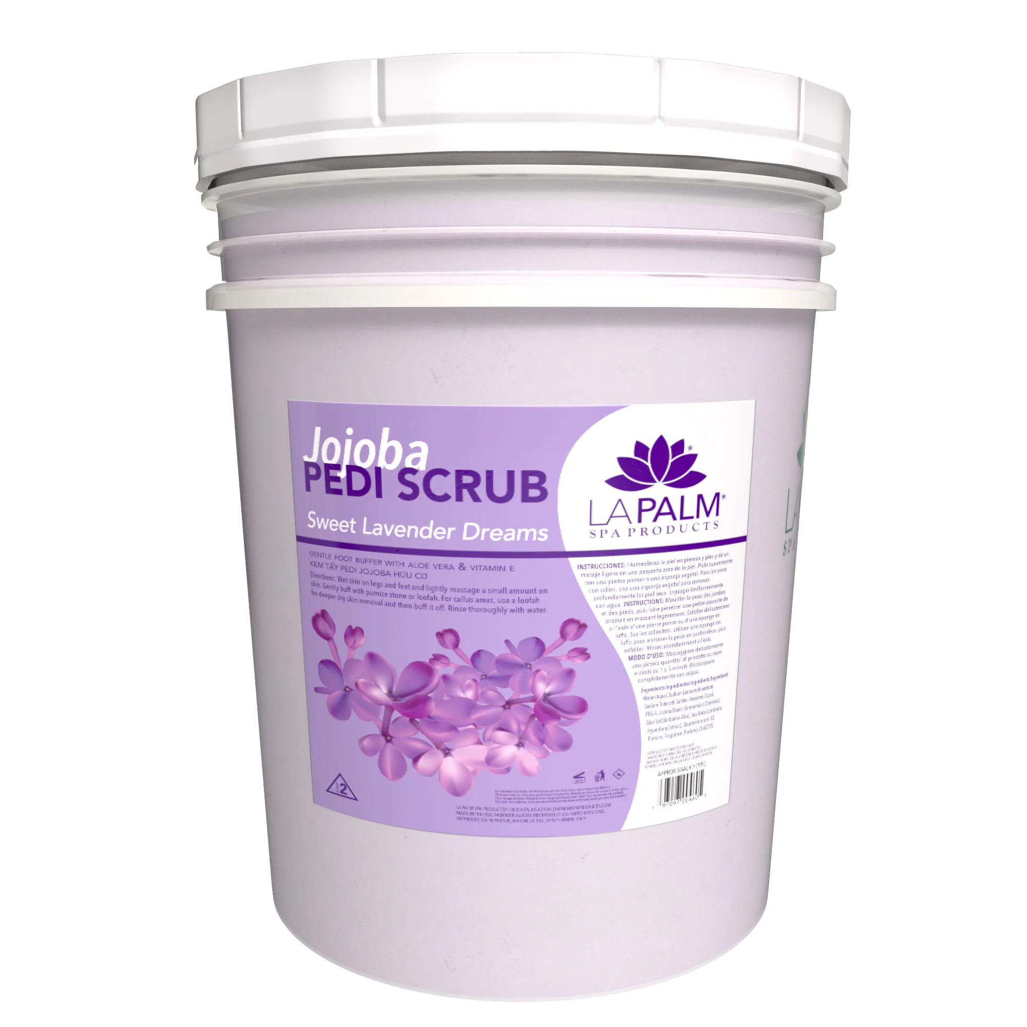 LA PALM Jojoba Pedi Scrub Sweet Lavender Dreams BUCKET (5 gallon size)