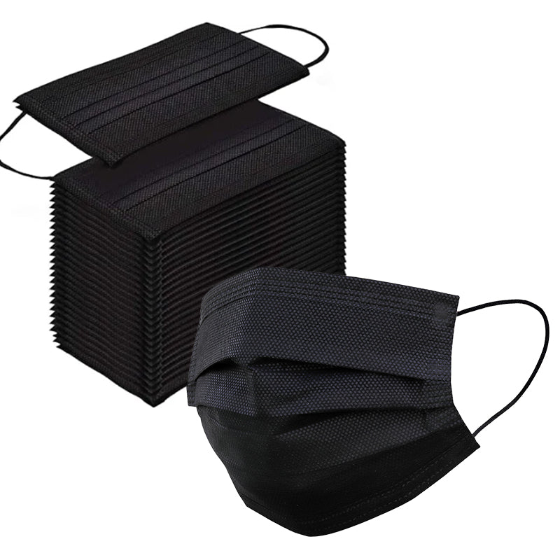 Disposable Face Mask Pack of 50 Mask - Black