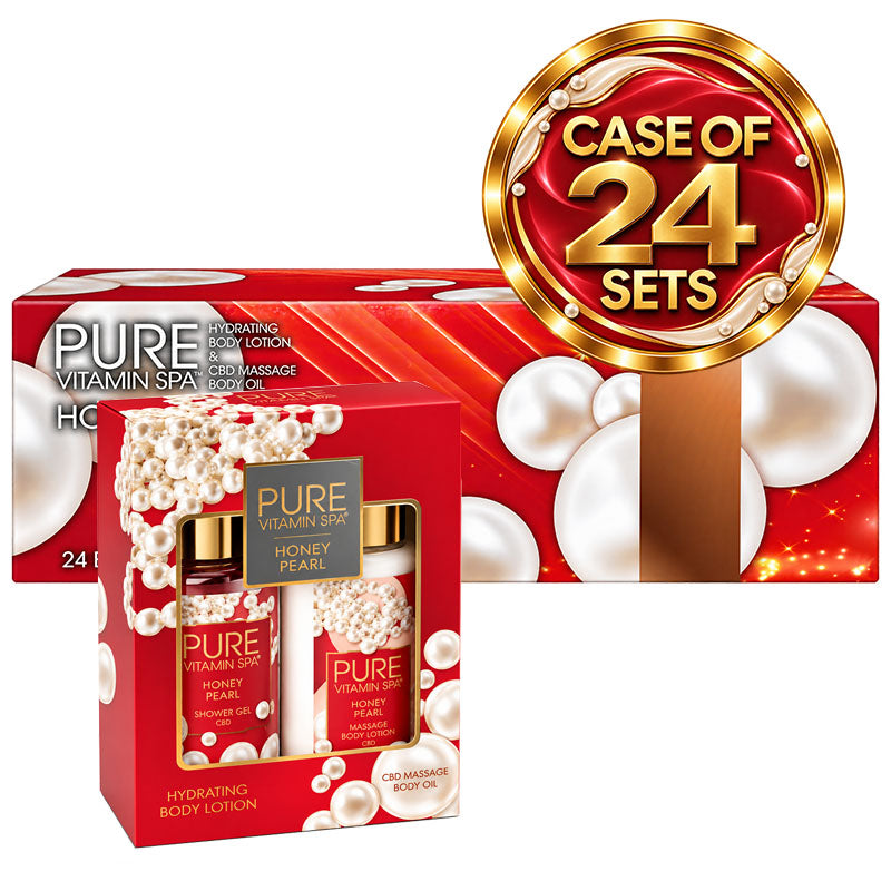 Pure Vitamin Spa Gift Set Massage Oil & Lotion 3.3 oz - Honey Pearl (Case of 24)