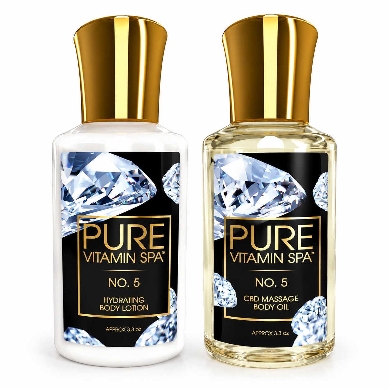 Pure Vitamin Spa Gift Set Massage Oil & Lotion 3.3 oz - No. 5 (Case of 24)