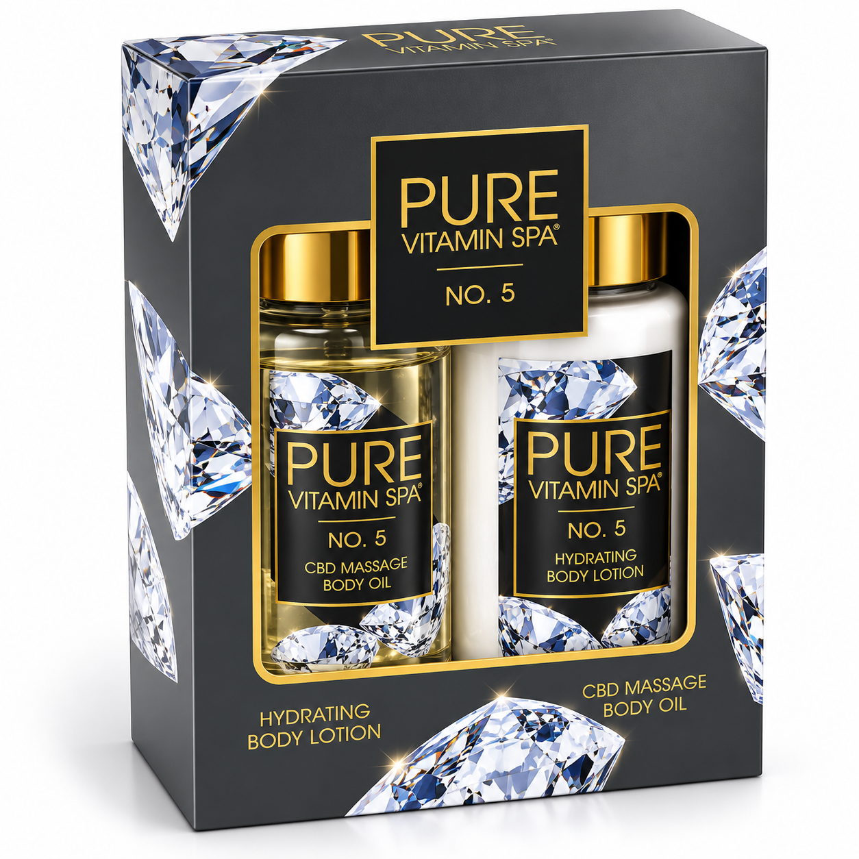 Pure Vitamin Spa Gift Set Massage Oil & Lotion 3.3 oz - No. 5 (Case of 24)