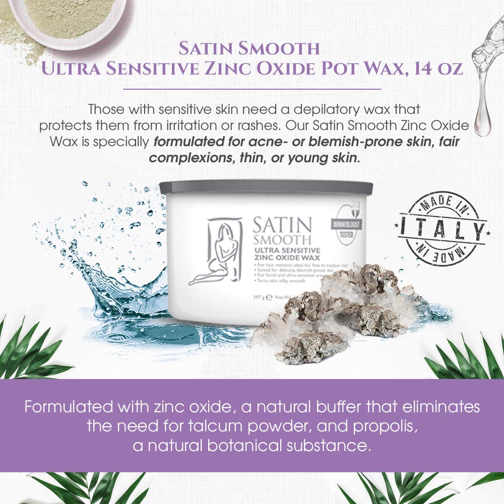 Satin Smooth Ultra Sensitive Zinc Oxide Wax 14 oz