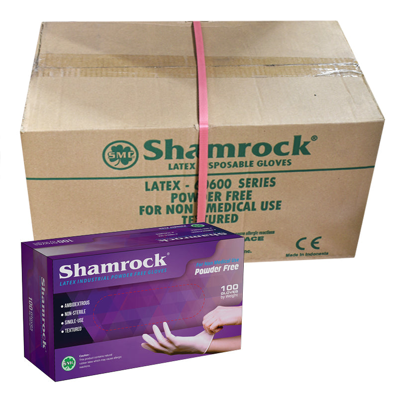 Shamrock Disposable Powder Free Latex Gloves (Small)