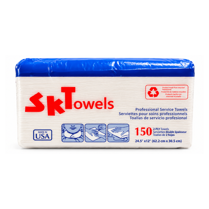 Graham Beauty SKT Towels Professional Service Towels 150-Count, 2-Ply, 12"x24.5" (Case of 8)