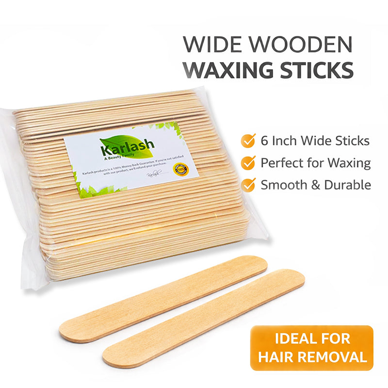 Karlash Large Wax Sticks, Craft Sticks Spatulas Applicators for Hair Removal