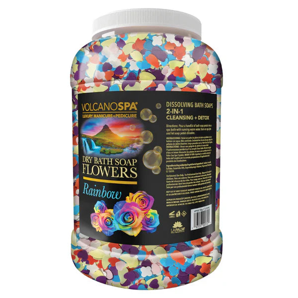 La Palm Volcano Spa Dry Bath Soap Flowers Rainbow 1 Gallon