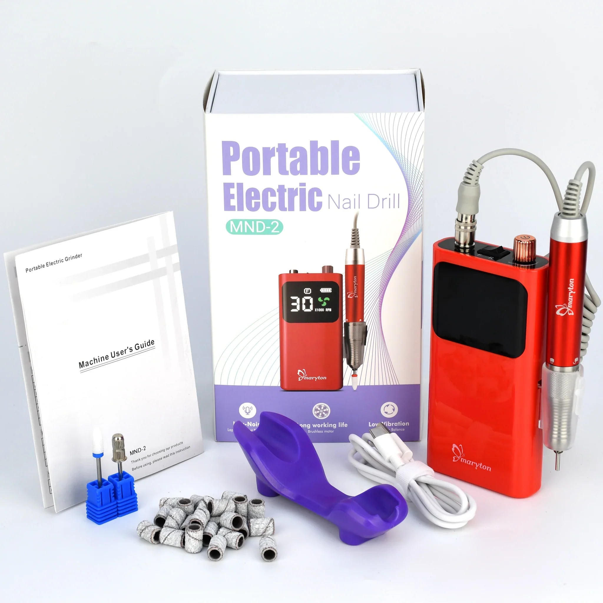 Maryton Portable Rechargeable E-File Electric Nail Drill