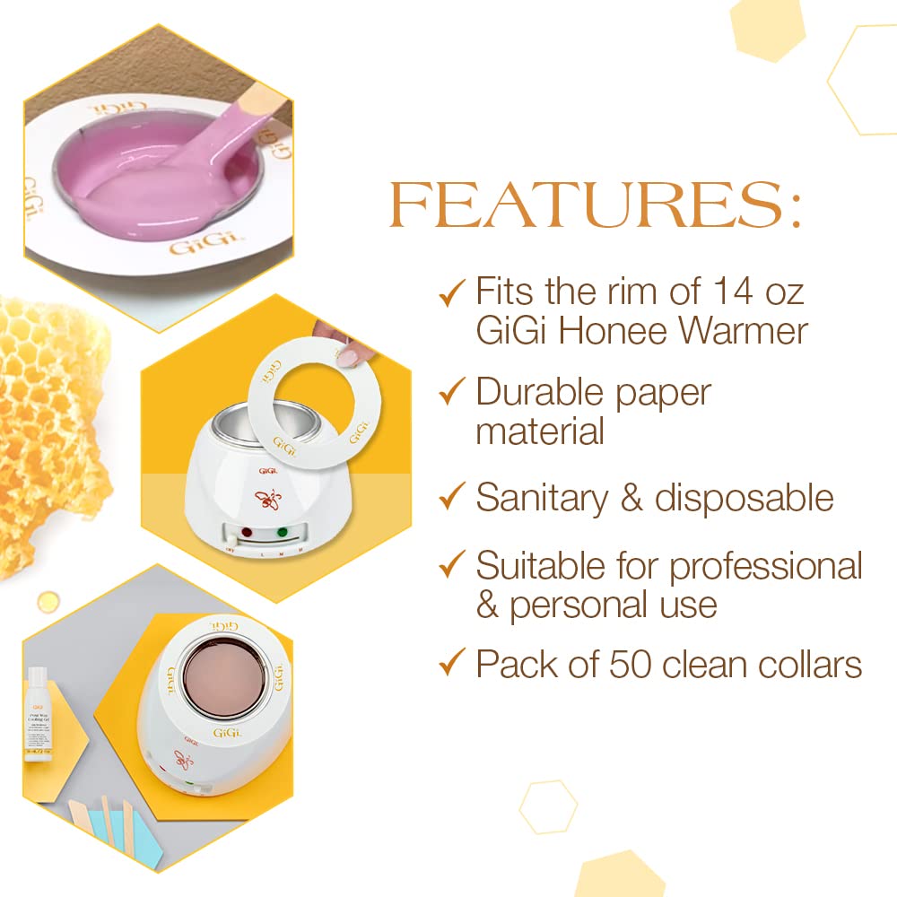 GiGi Clean Collars for 14-Ounce Wax Warmers, 50 Pieces