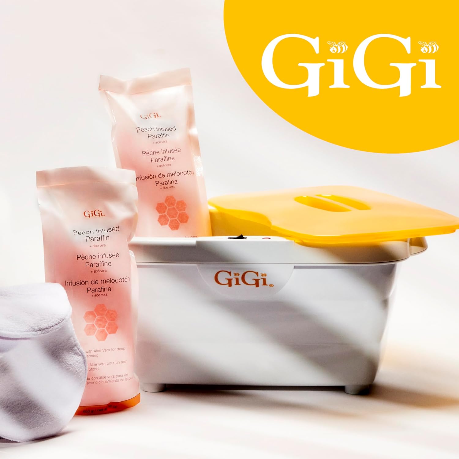 GiGi Digital Paraffin Bath with GiGi Peach Paraffin Wax, 6 lbs.