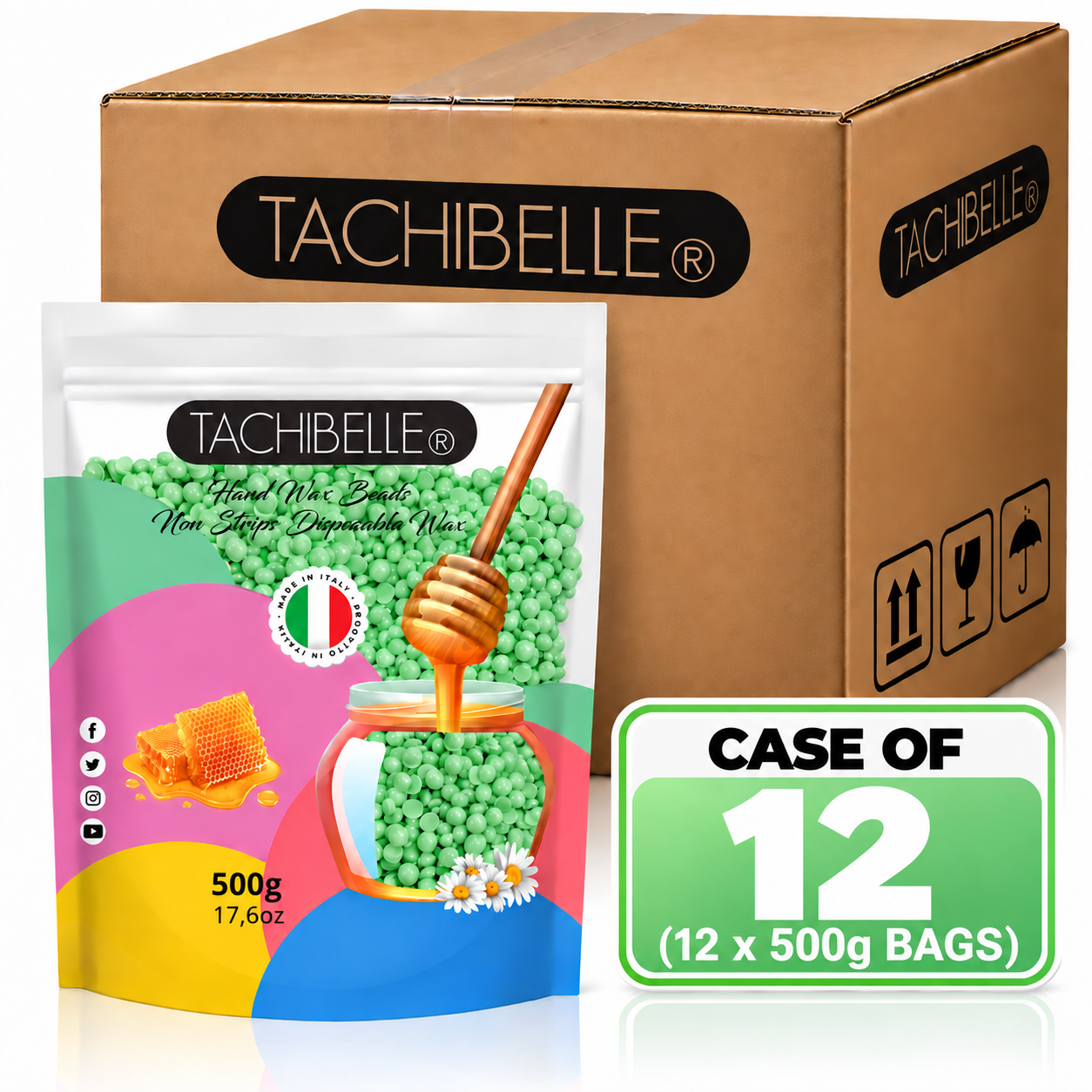 Tachibelle Bead Hard Wax 500g (Case Of 6 or 12)