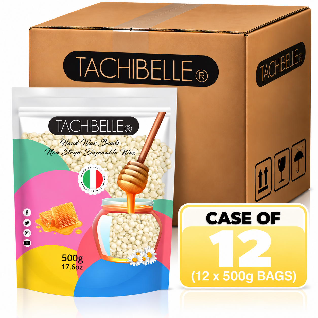 Tachibelle Bead Hard Wax 500g (Case Of 6 or 12)