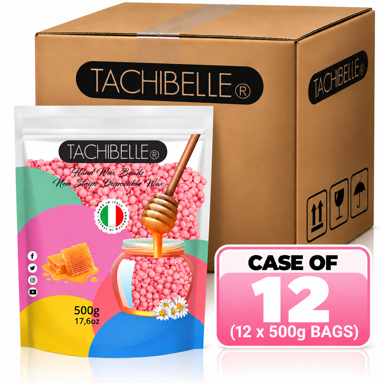 Tachibelle Bead Hard Wax 500g (Case Of 6 or 12)