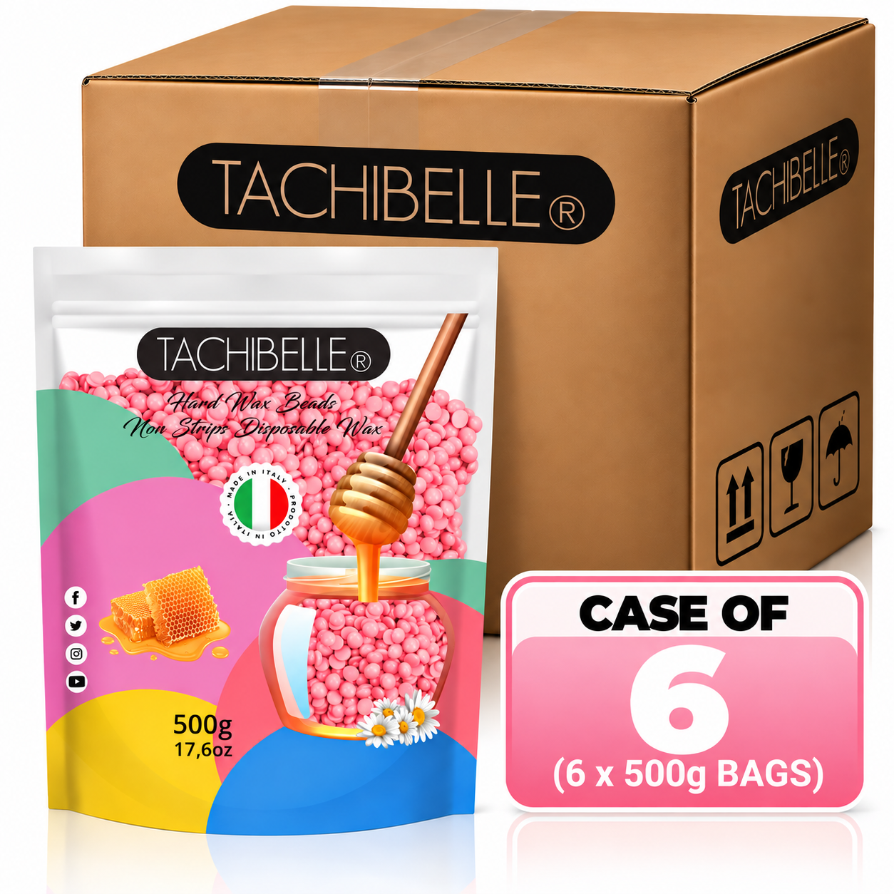 Tachibelle Bead Hard Wax 500g (Case Of 6 or 12)