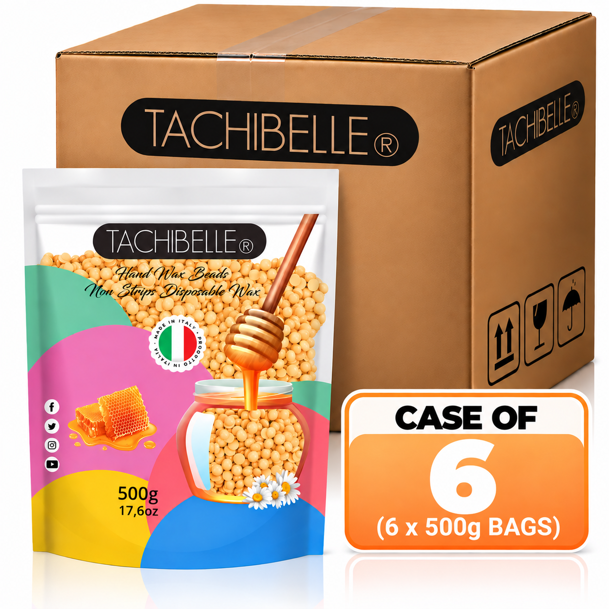 Tachibelle Bead Hard Wax 500g (Case Of 6 or 12)