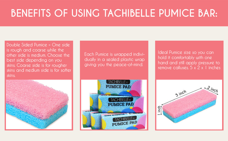 Tachibelle Spa Foot Pumice and Scrubber for Feet Heels Callus and Dead Skins