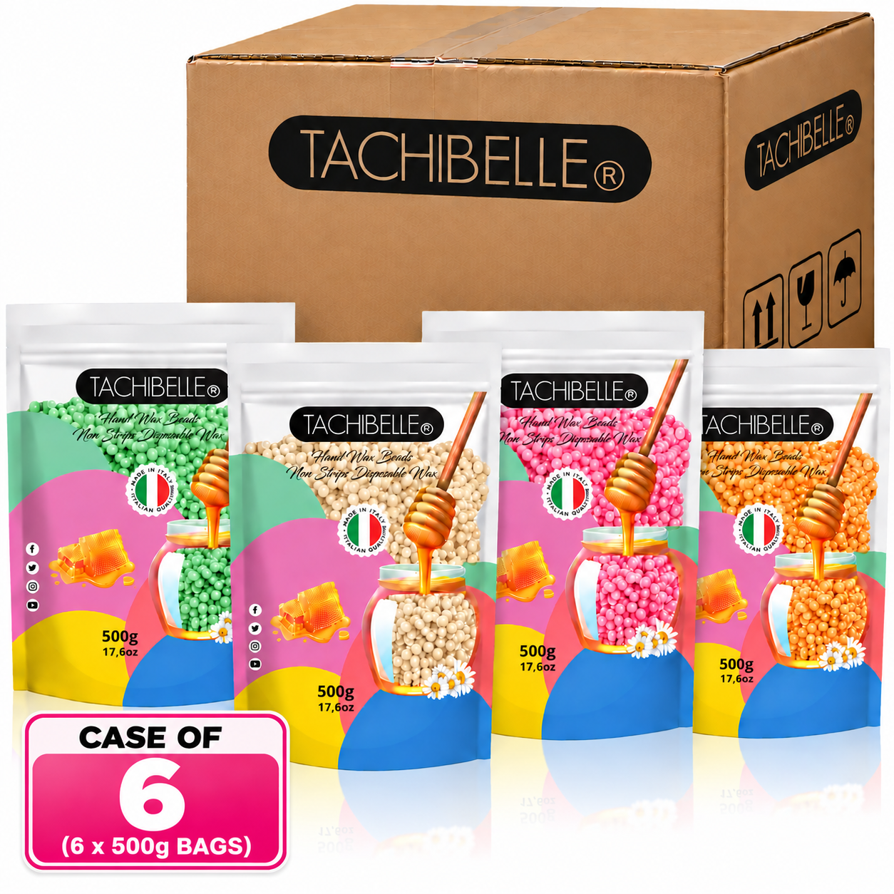 Tachibelle Bead Hard Wax 500g (Case Of 6 or 12)
