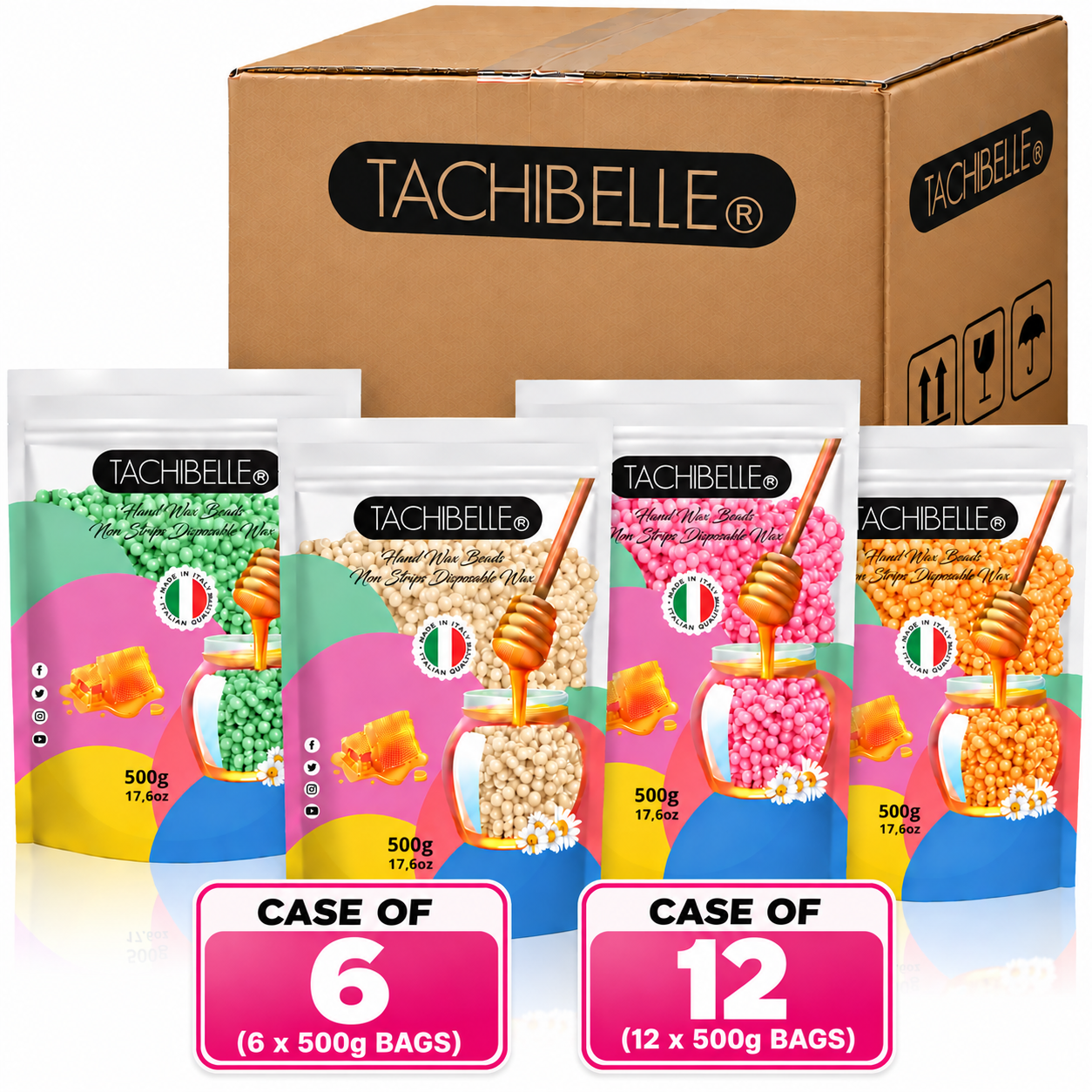 Tachibelle Bead Hard Wax 500g (Case Of 6 or 12)