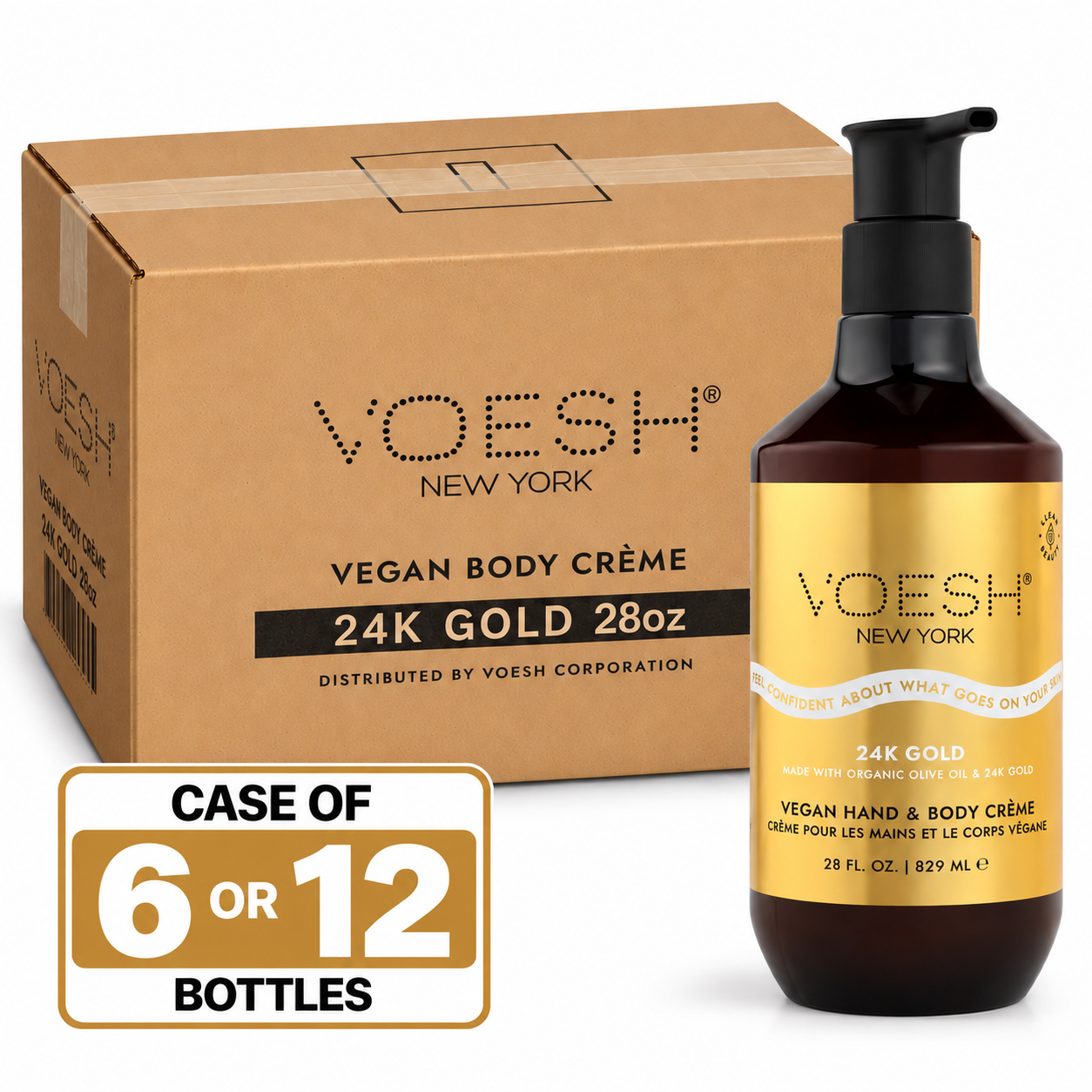 Voesh Vegan Hand & Body Lotion 24k Gold 28oz