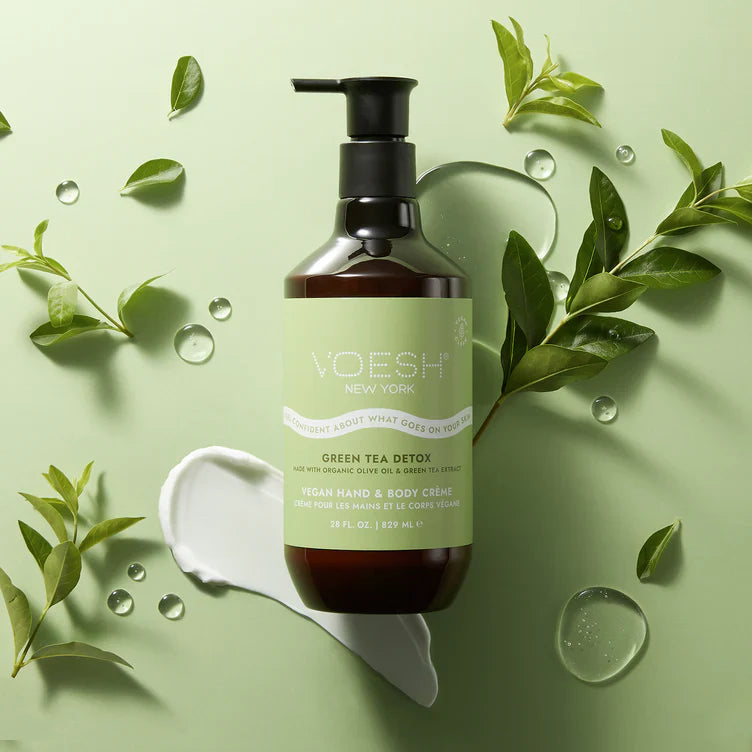 Voesh Vegan Hand & Body Cream Lotion Green Tea Detox 28 oz
