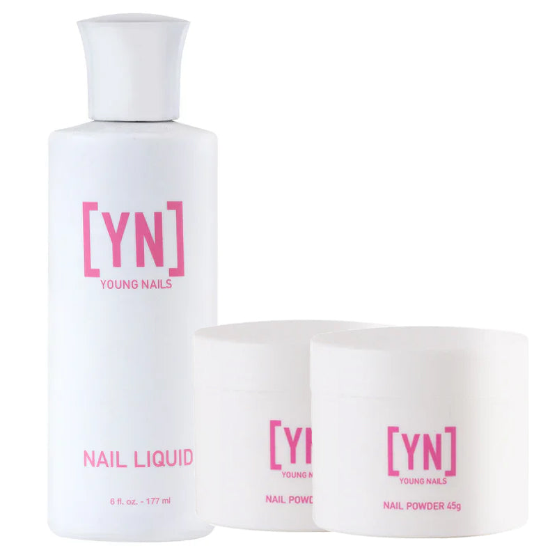 Young Nails Nail Liquid Monomer 6oz + 2 Acrylic Powder 45g