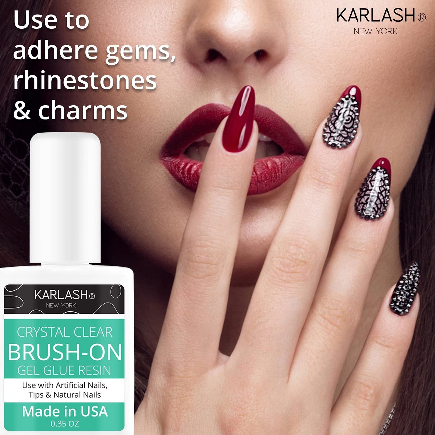 Karlash Professional Dip System Crystal Clear Brush On gel glue resin 0.5 oz