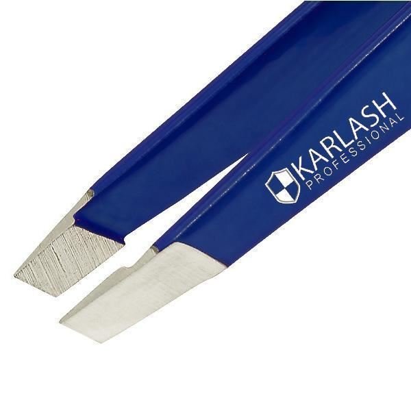 Karlash Slant Tweezers Stainless Steel Slant Tip - Blue (BULK DISCOUNT)