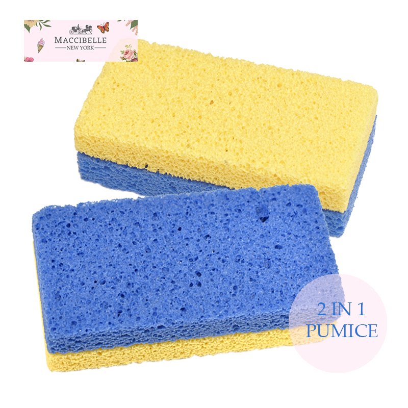 Maccibelle 2 In 1 New Sharper Foot Glass Pumice Stone Sponge for Feet, Callus Remover Pedicure