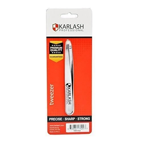 Karlash Slant Tweezers Stainless Steel Slant Tip - Silver