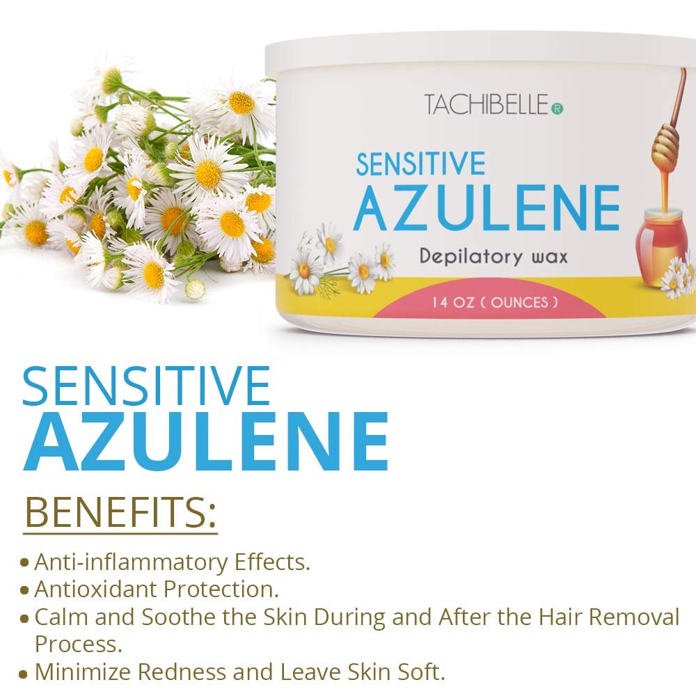 Tachibelle Depilatory Wax Hair Removal Sensitive Azulene Wax 14 Oz